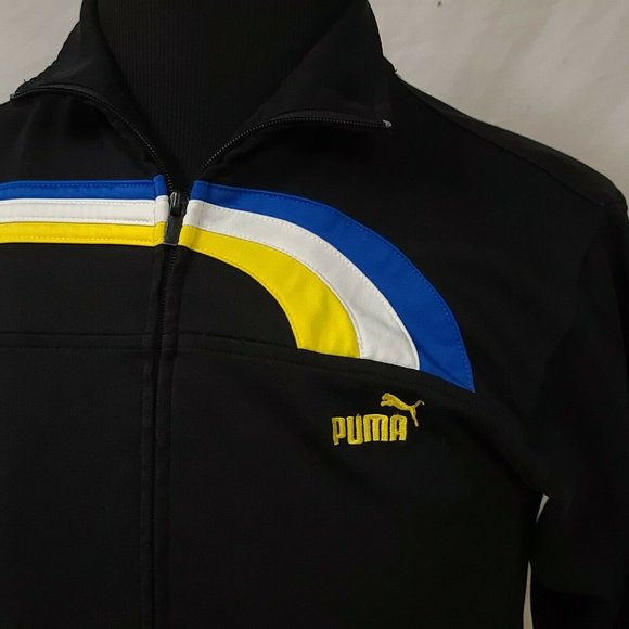 PUMA Boys Large Black Long Sleeve Full Zip Cotton Polyester Track Jacket - Picture 3 of 12
